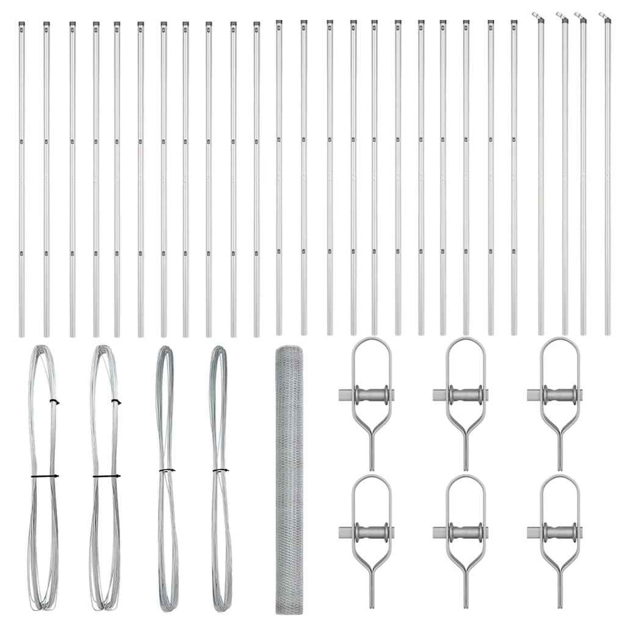 Afrasteringspaal Zilver 50 x 1,5 m (25 mm gaas) Staal