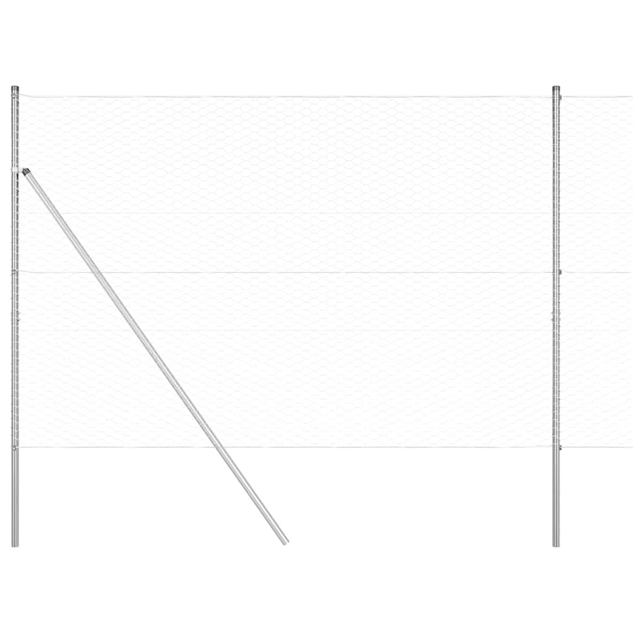 Afrasteringspaal Zilver 50 x 1,6 m (36 mm gaas) Staal