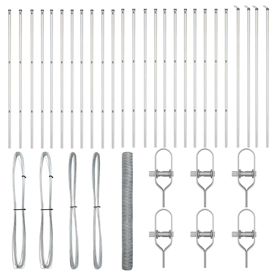 Afrasteringspaal Zilver 50 x 1,6 m (36 mm gaas) Staal