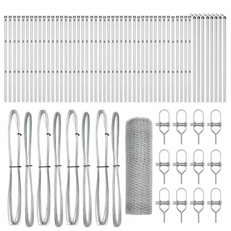 Afrasteringspaal Zilver 100 x 0,5 m (13 mm gaas) Staal