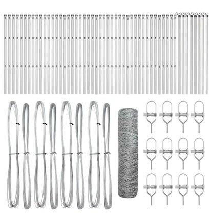 Afrasteringspaal Zilver 100 x 0,6 m (36 mm gaas) Staal