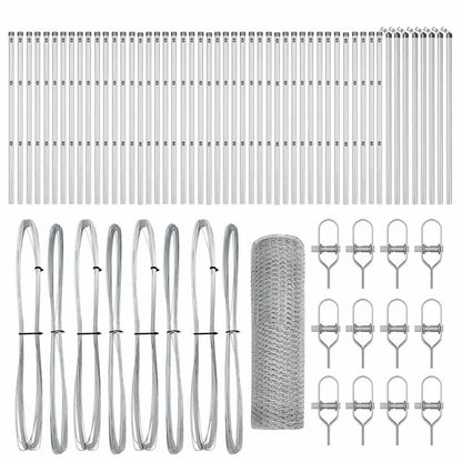 Afrasteringspaal Zilver 100 x 0,8 m (13 mm gaas) Staal