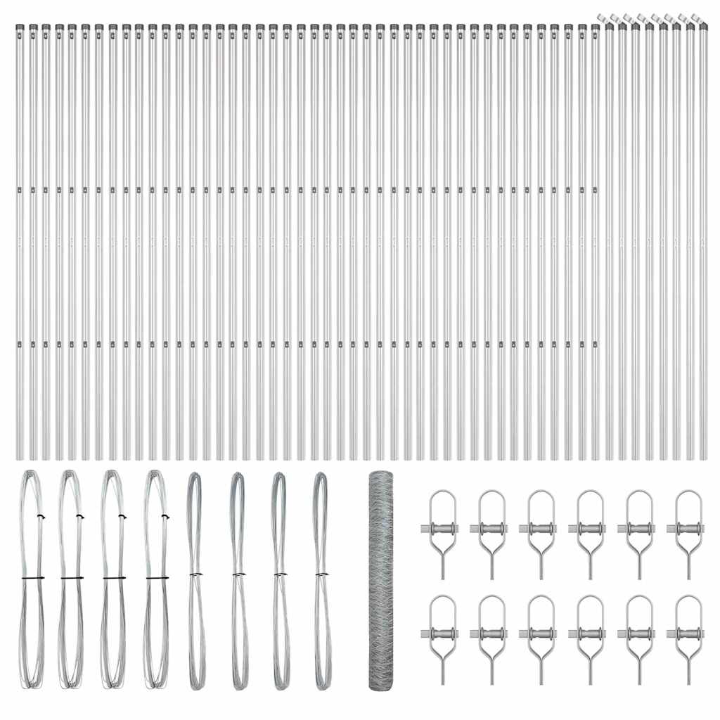 Afrasteringspaal Zilver 100 x 1 m (36 mm gaas) Staal