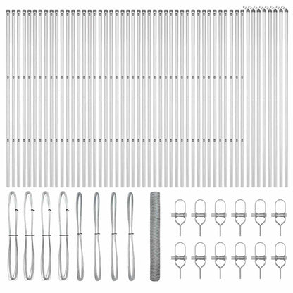Afrasteringspaal Zilver 100 x 1,2 m (50 mm gaas) Staal