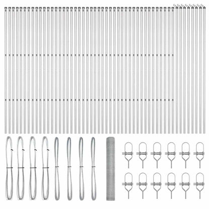 Afrasteringspaal Zilver 100 x 1,4 m (25 mm gaas) Staal