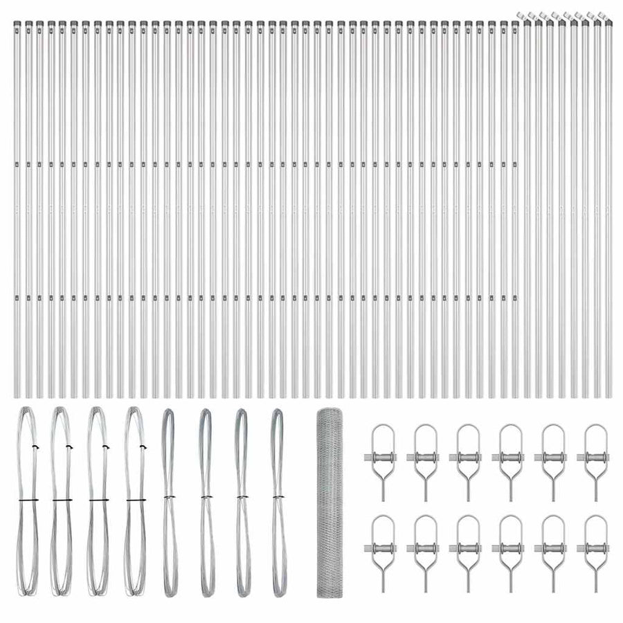 Afrasteringspaal Zilver 100 x 1,4 m (25 mm gaas) Staal