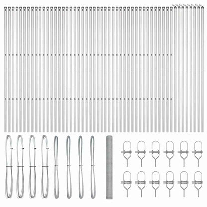 Afrasteringspaal Zilver 100 x 1,5 m (25 mm gaas) Staal