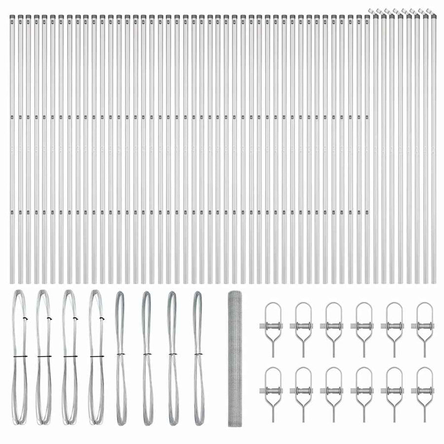Afrasteringspaal Zilver 100 x 1,5 m (25 mm gaas) Staal
