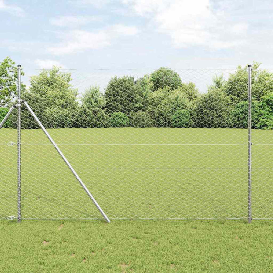 Afrasteringspaal Zilver 100 x 1,5 m (36 mm gaas) Staal