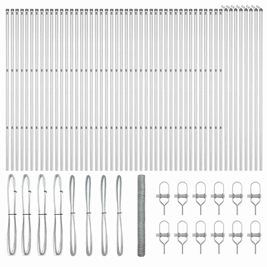 Afrasteringspaal Zilver 100 x 1,6 m (36 mm gaas) Staal