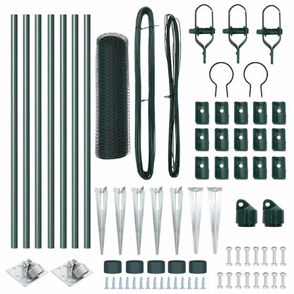 Afrasteringspaal Groen 10 x 0,4 m (25 mm gaas) Staal en PVC