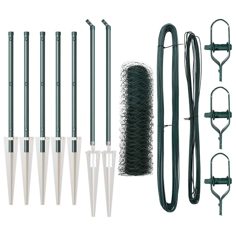 Afrasteringspaal Groen 10 x 0,4 m (36 mm gaas) Staal en PVC