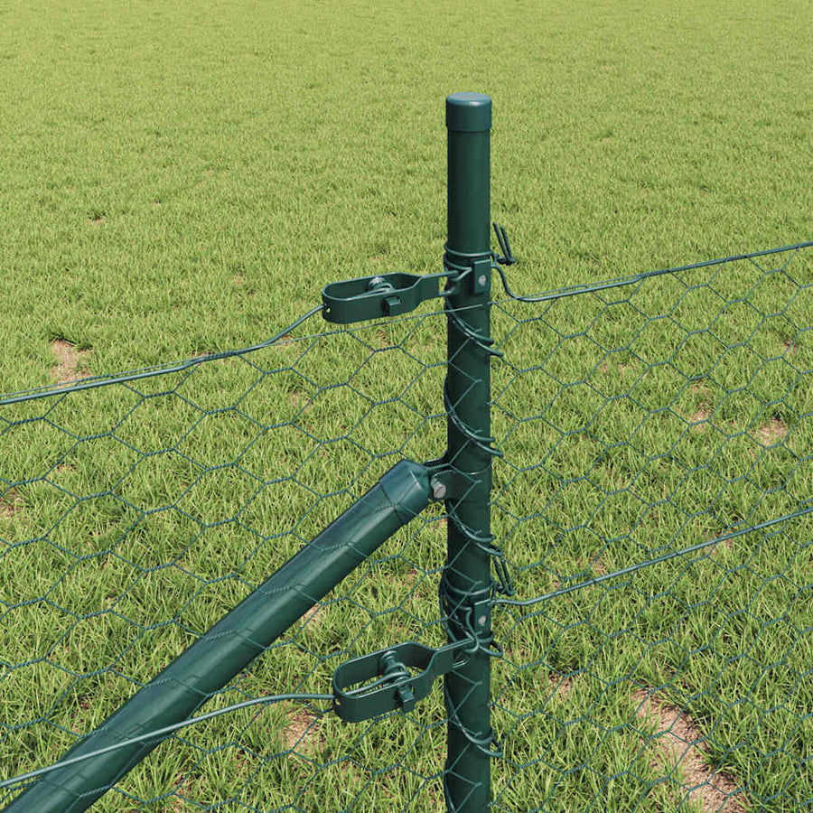 Afrasteringspaal Groen 10 x 0,5 m (36 mm gaas) Staal en PVC