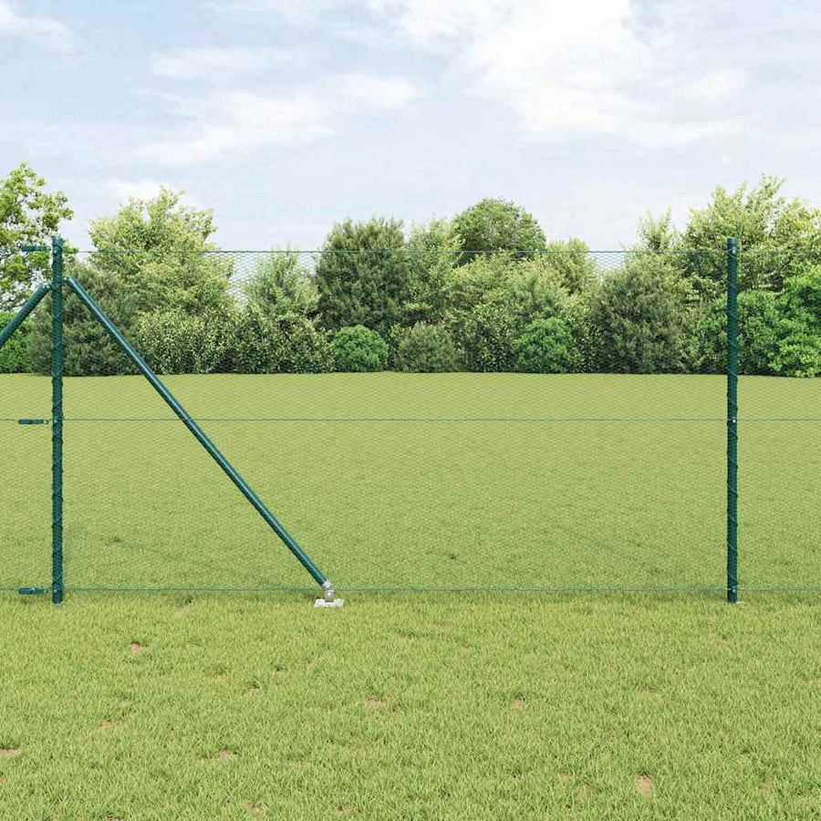 Afrasteringspaal Groen 10 x 1 m (13 mm gaas) Staal en PVC