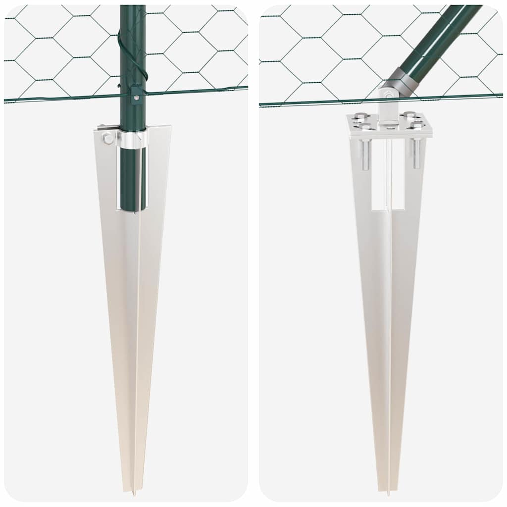 Afrasteringspaal Groen 10 x 1,2 m (50 mm gaas) Staal en PVC