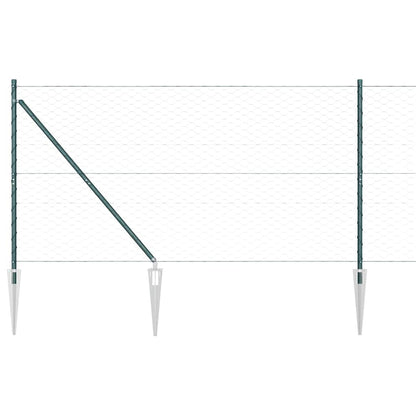 Afrasteringspaal Groen 10 x 1,2 m (50 mm gaas) Staal en PVC
