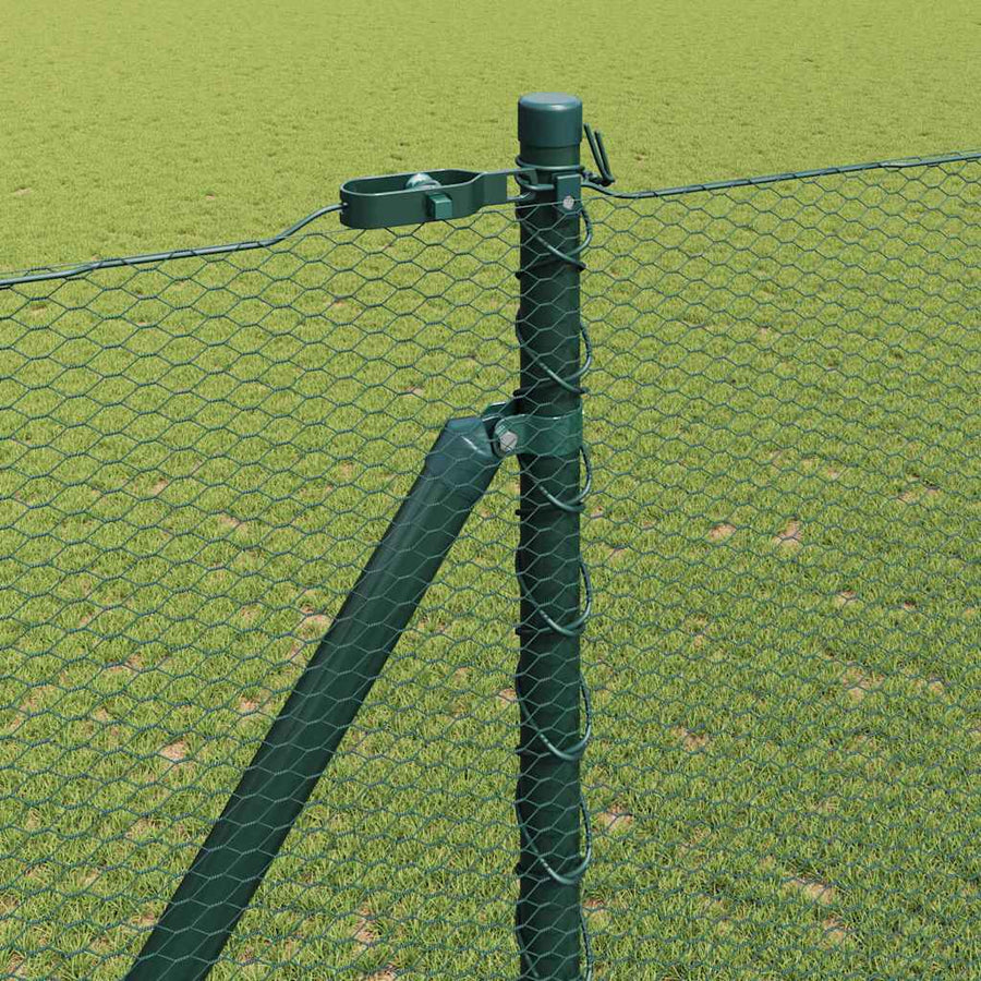Afrasteringspaal Groen 10 x 1,5 m (13 mm gaas) Staal en PVC