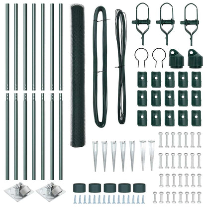 Afrasteringspaal Groen 10 x 1,5 m (13 mm gaas) Staal en PVC
