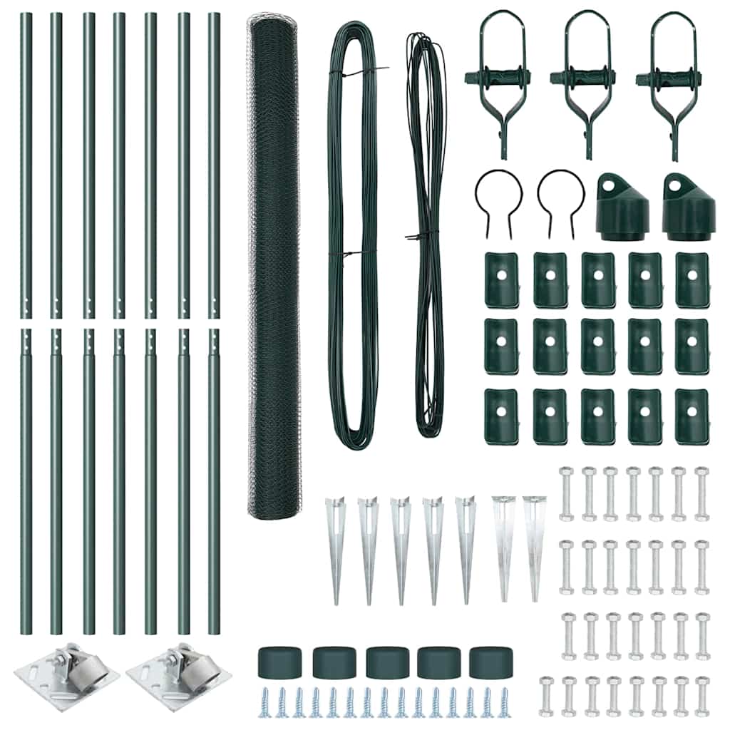 Afrasteringspaal Groen 10 x 1,6 m (13 mm gaas) Staal en PVC