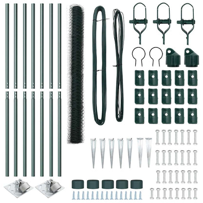 Afrasteringspaal Groen 10 x 1,6 m (36 mm gaas) Staal en PVC