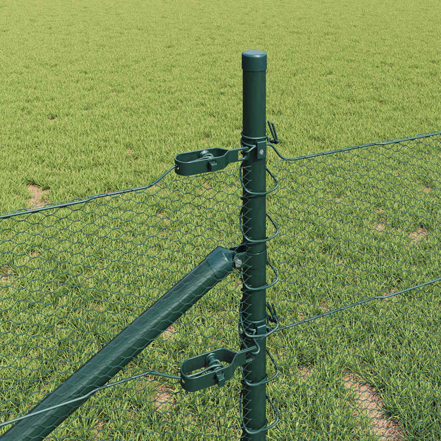 Afrasteringspaal Groen 25 x 0,4 m (13 mm gaas) Staal en PVC