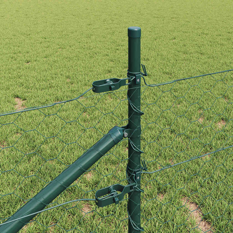 Afrasteringspaal Groen 25 x 0,4 m (50 mm gaas) Staal en PVC
