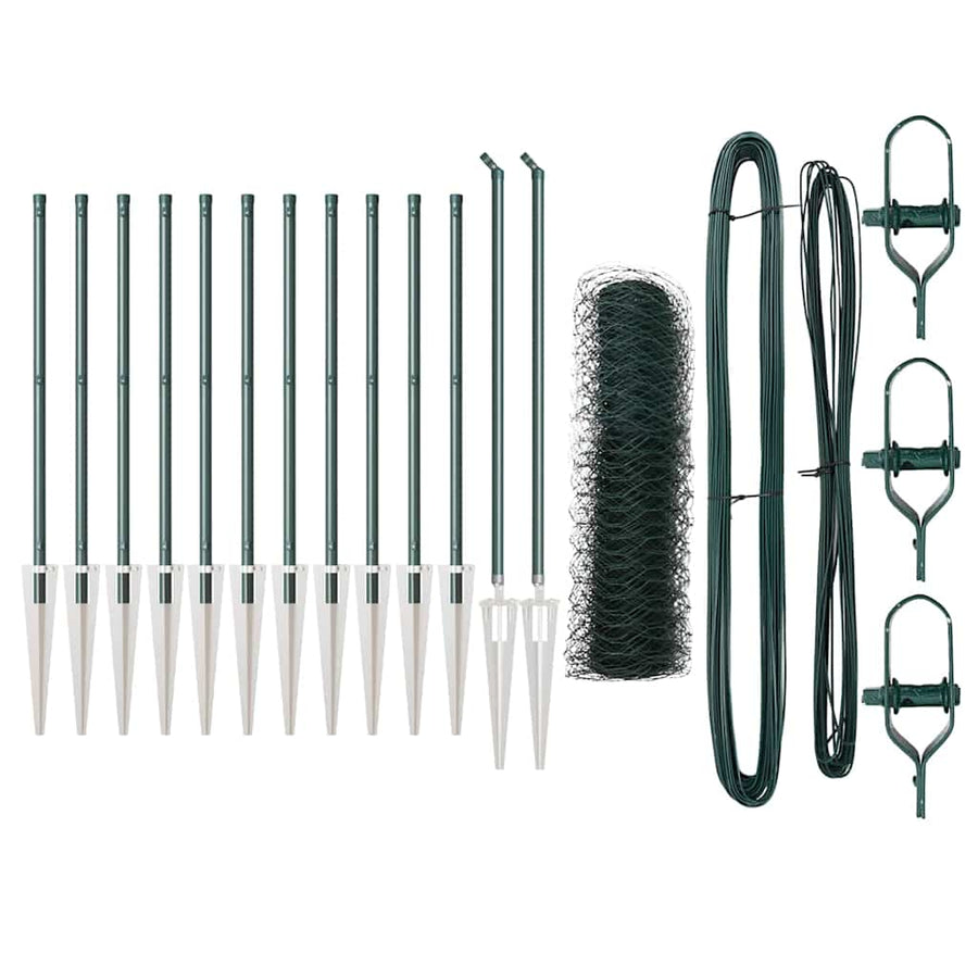 Afrasteringspaal Groen 25 x 0,8 m (36 mm gaas) Staal en PVC