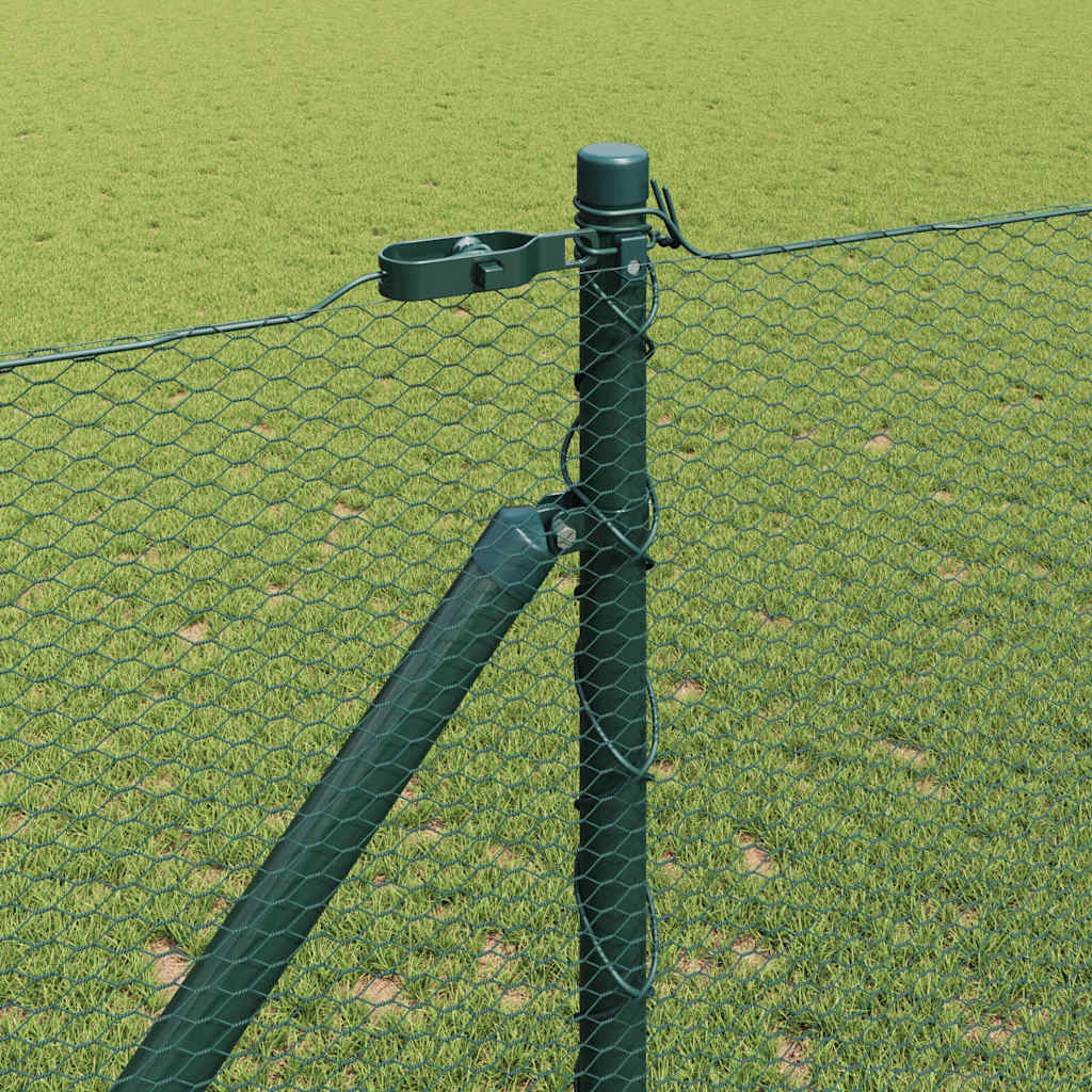 Afrasteringspaal Groen 25 x 1,4 m (13 mm gaas) Staal en PVC