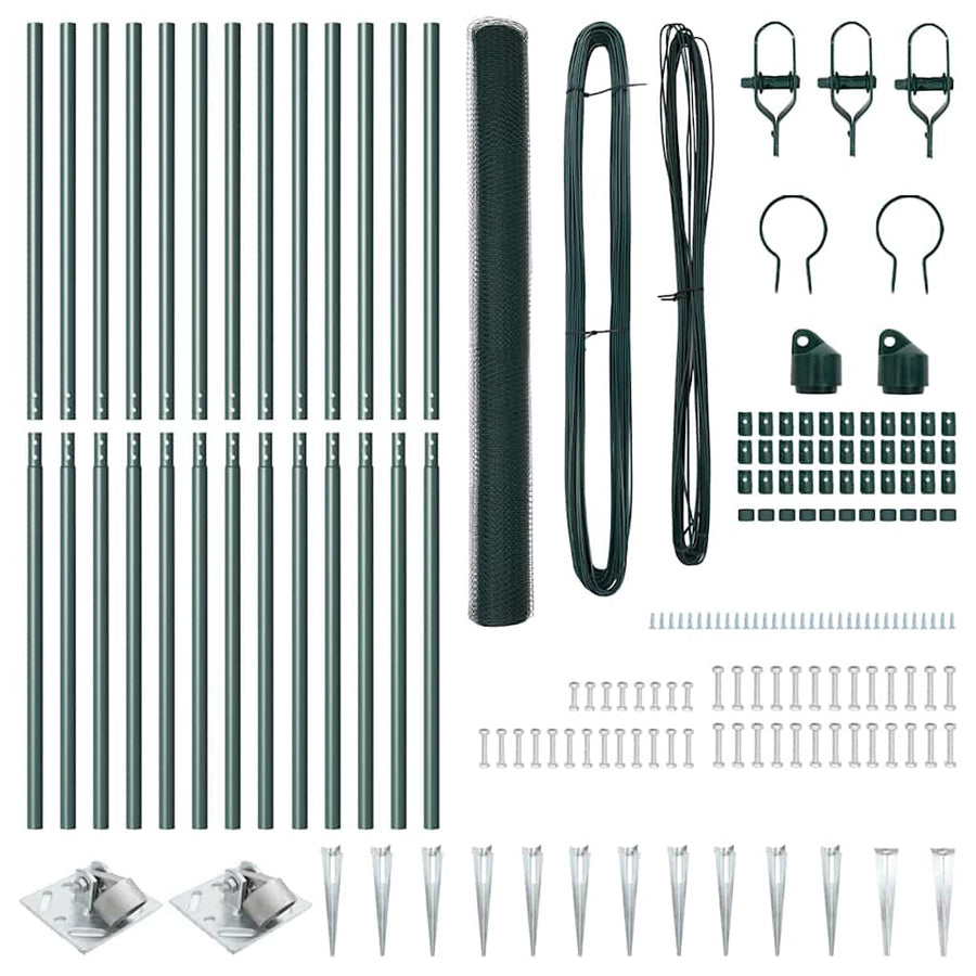 Afrasteringspaal Groen 25 x 1,5 m (13 mm gaas) Staal