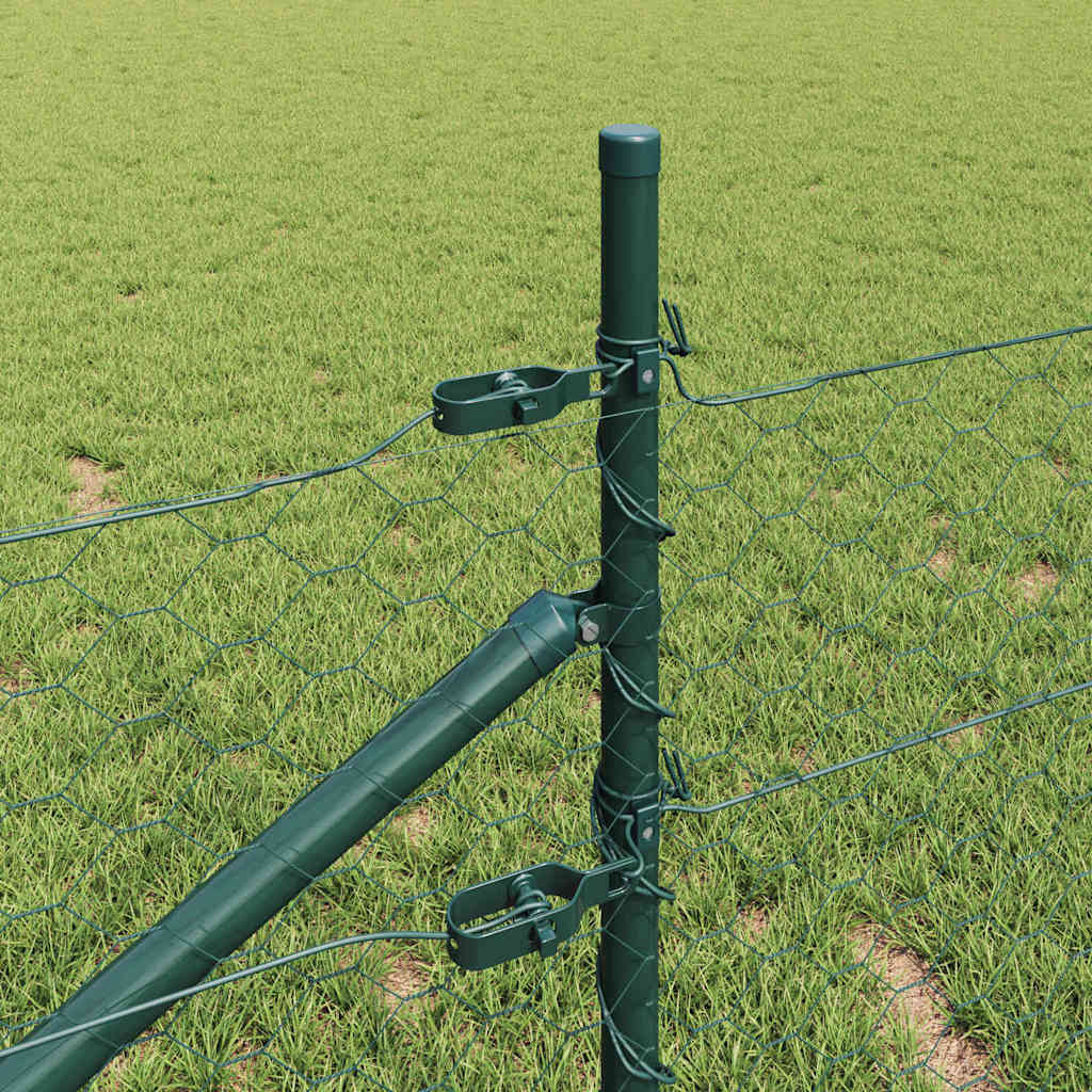 Afrasteringspaal Groen 50 x 0,5 m (50 mm gaas) Staal en PVC