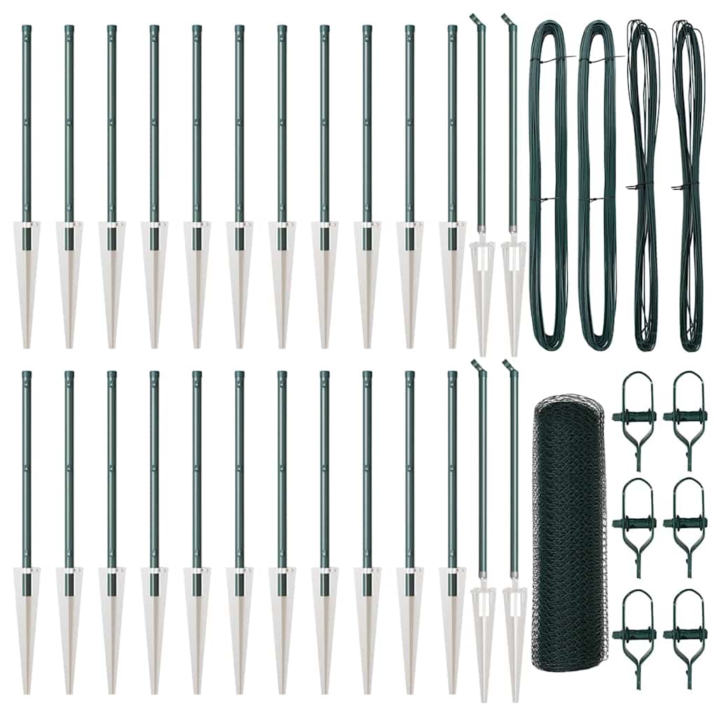 Afrasteringspaal Groen 50 x 0,6 m (13 mm gaas) Staal en PVC