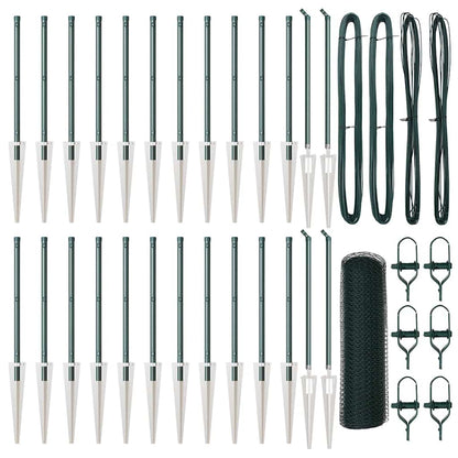 Afrasteringspaal Groen 50 x 0,6 m (13 mm gaas) Staal en PVC