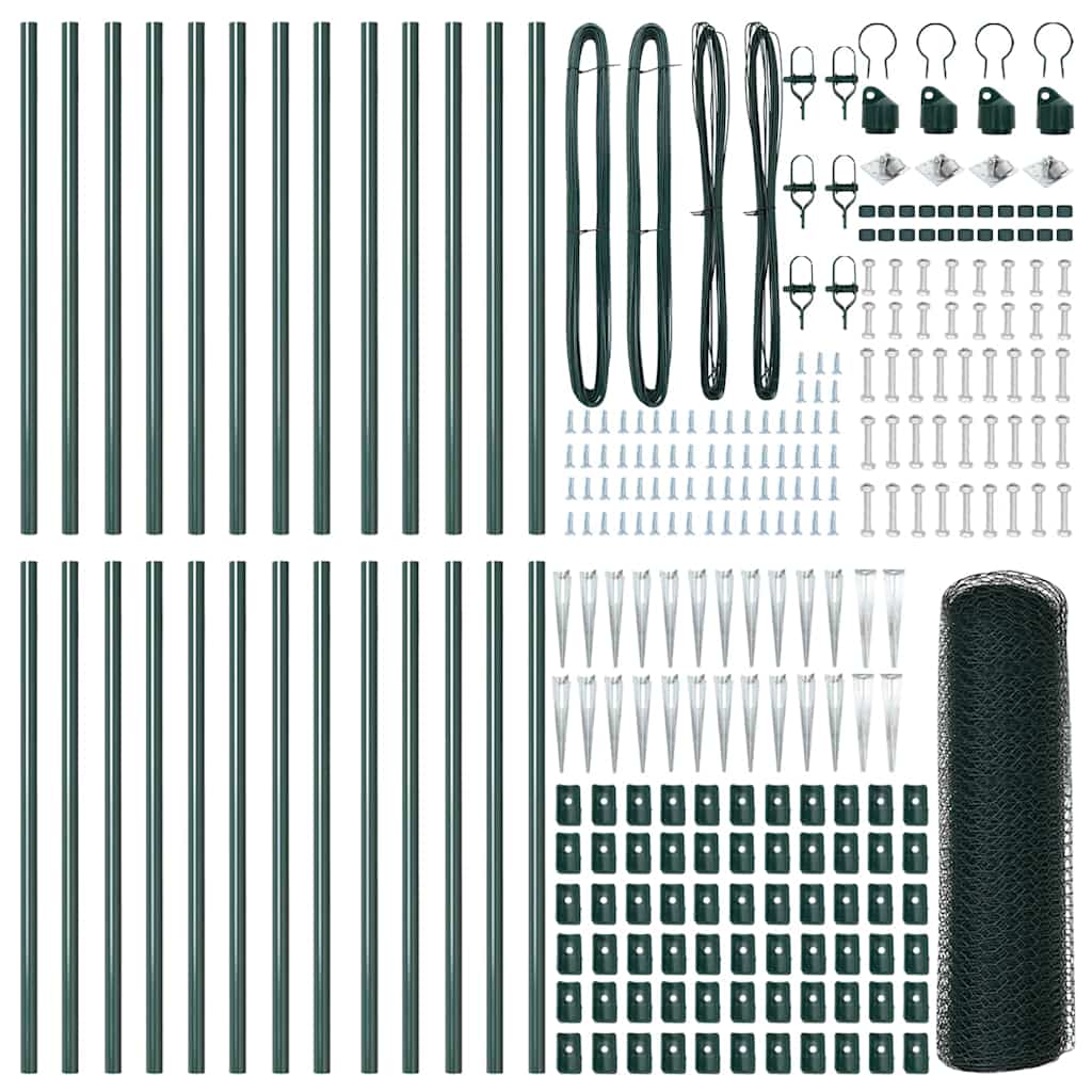 Afrasteringspaal Groen 50 x 0,6 m (13 mm gaas) Staal en PVC