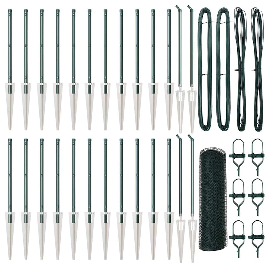 Afrasteringspaal Groen 50 x 0,8 m (25 mm gaas) Staal en PVC