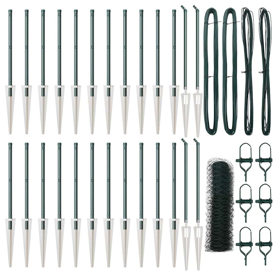 Afrasteringspaal Groen 50 x 0,8 m (36 mm gaas) Staal en PVC