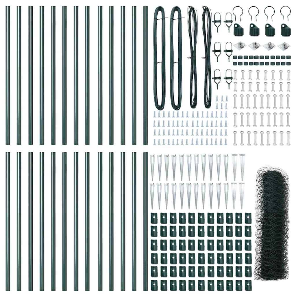 Afrasteringspaal Groen 50 x 1 m (36 mm gaas) Staal en PVC