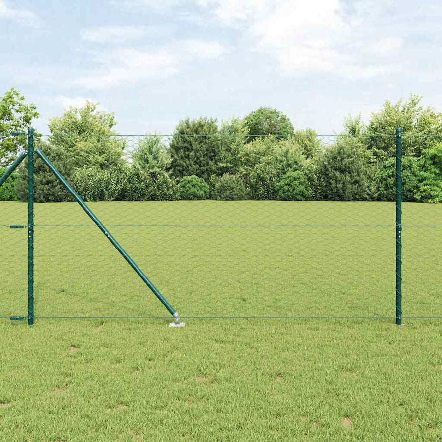 Afrasteringspaal Groen 50 x 1,2 m (36 mm gaas) Staal en PVC