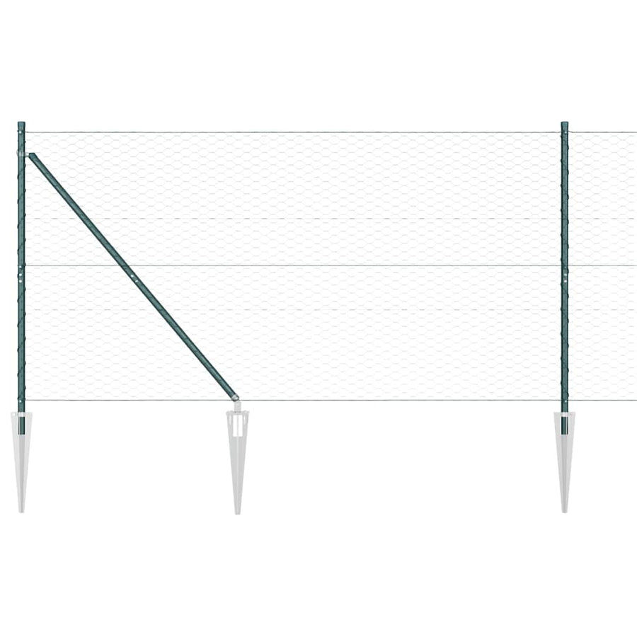 Afrasteringspaal Groen 50 x 1,2 m (36 mm gaas) Staal en PVC