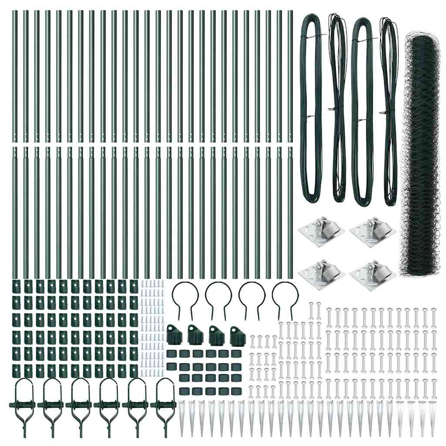 Afrasteringspaal Groen 50 x 1,2 m (36 mm gaas) Staal en PVC