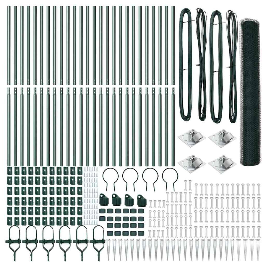 Afrasteringspaal Groen 50 x 1,4 m (13 mm gaas) Staal en PVC