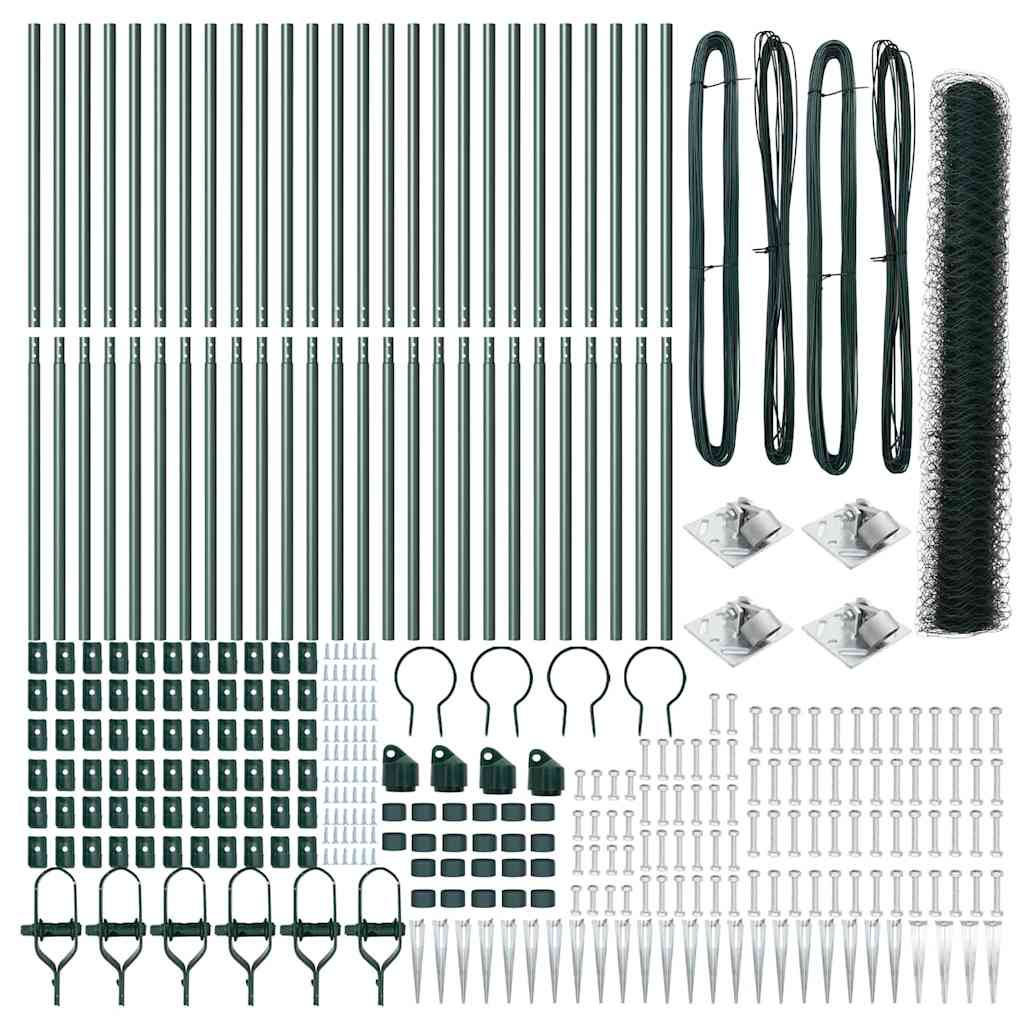Afrasteringspaal Groen 50 x 1,4 m (36 mm gaas) Staal en PVC