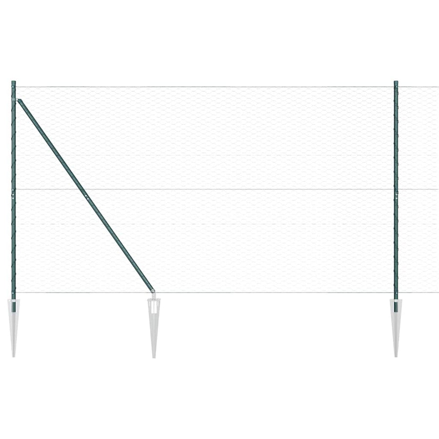 Afrasteringspaal Groen 50 x 1,5 m (36 mm gaas) Staal en PVC