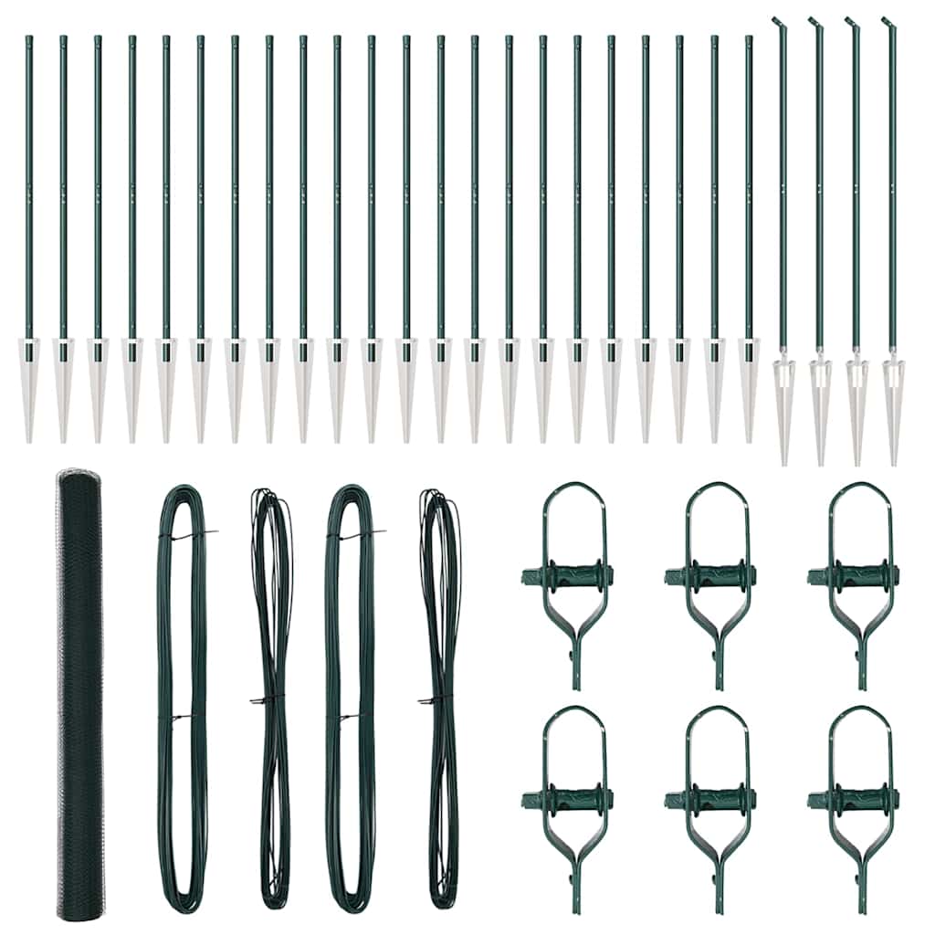 Afrasteringspaal Groen 50 x 1,6 m (13 mm gaas) Staal en PVC