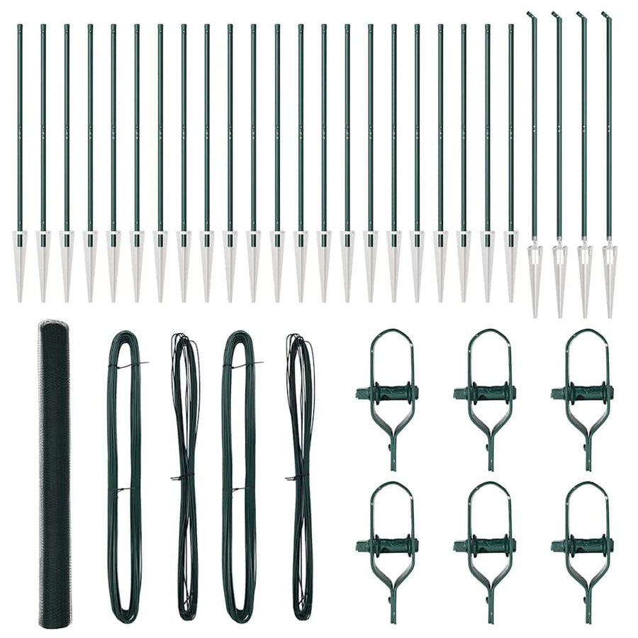 Afrasteringspaal Groen 50 x 1,6 m (13 mm gaas) Staal en PVC