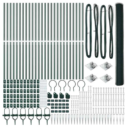 Afrasteringspaal Groen 50 x 1,6 m (13 mm gaas) Staal en PVC