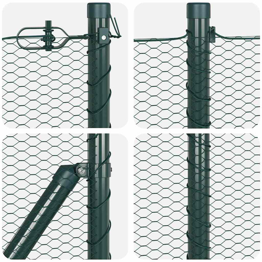 Afrasteringspaal Groen 100 x 0,4 m (13 mm gaas) Staal en PVC