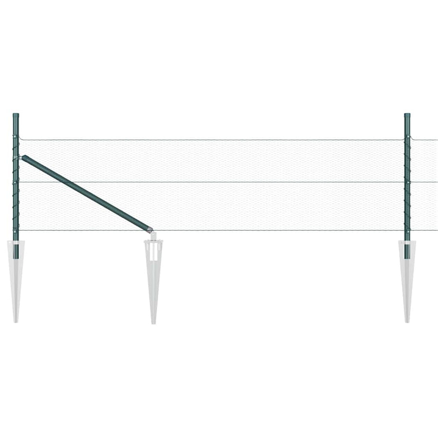 Afrasteringspaal Groen 100 x 0,4 m (13 mm gaas) Staal en PVC
