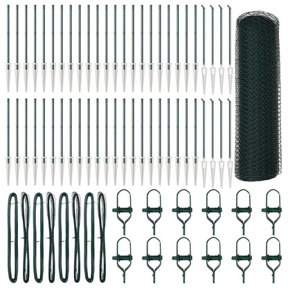 Afrasteringspaal Groen 100 x 0,4 m (25 mm gaas) Staal en PVC