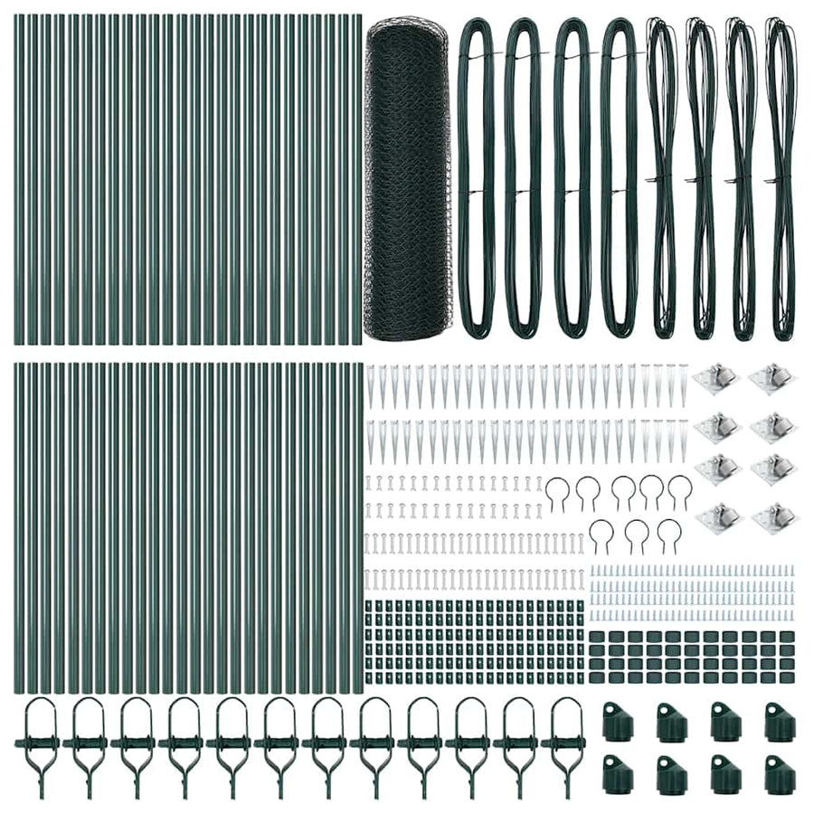 Afrasteringspaal Groen 100 x 0,4 m (25 mm gaas) Staal en PVC