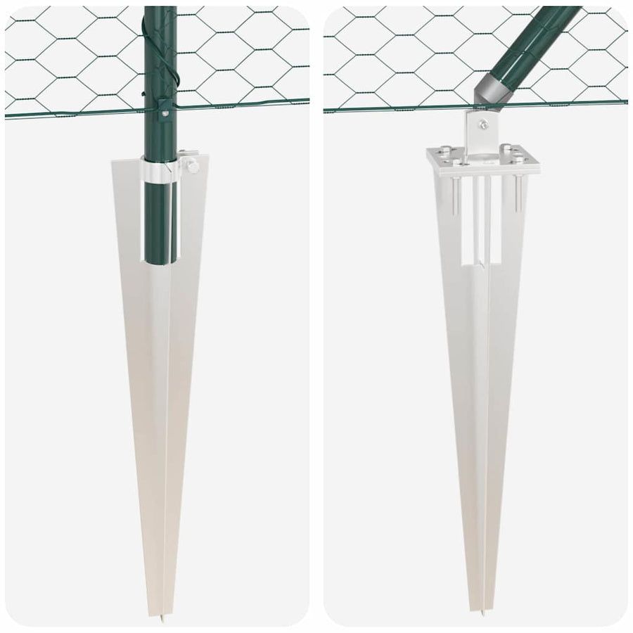 Afrasteringspaal Groen 100 x 0,5 m (25 mm gaas) Staal en PVC